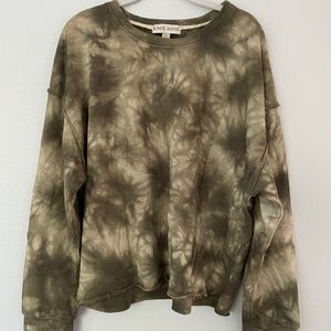 Women's Knox Rose Tie Dye Crewneck Lightweight Sweatshirt - Olive XL